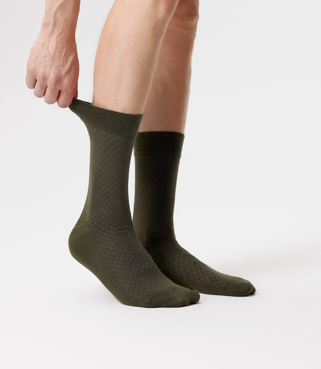 Men's Bamboo Honeycomb Crew Length Socks - Soft & Durable Men's Bamboo Honeycomb Crew Length Socks - Soft & Durable