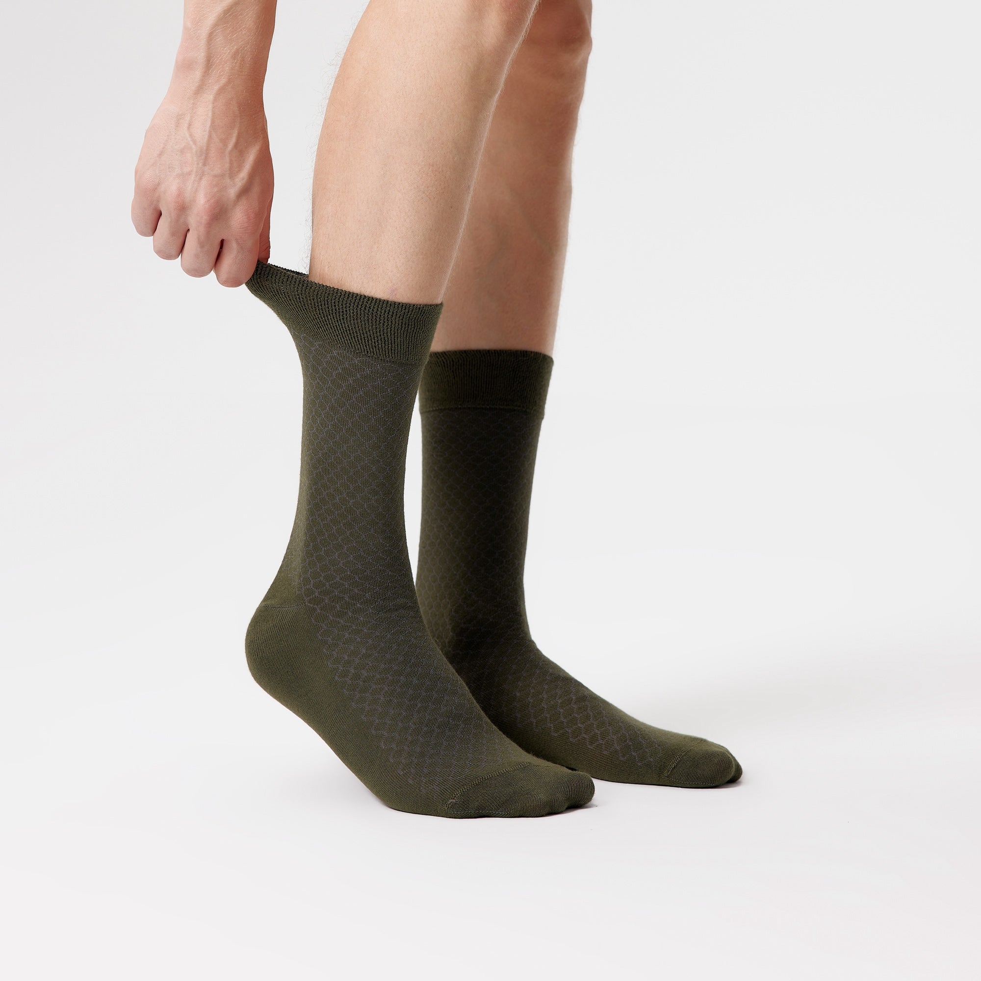 Men's Bamboo Honeycomb Dress Socks 5-Pack | Crew Length, 8-13 / 1-Pairs / Green Men's Bamboo Honeycomb Dress Socks 5-Pack | Crew Length, 8-13 / 1-Pairs / Green