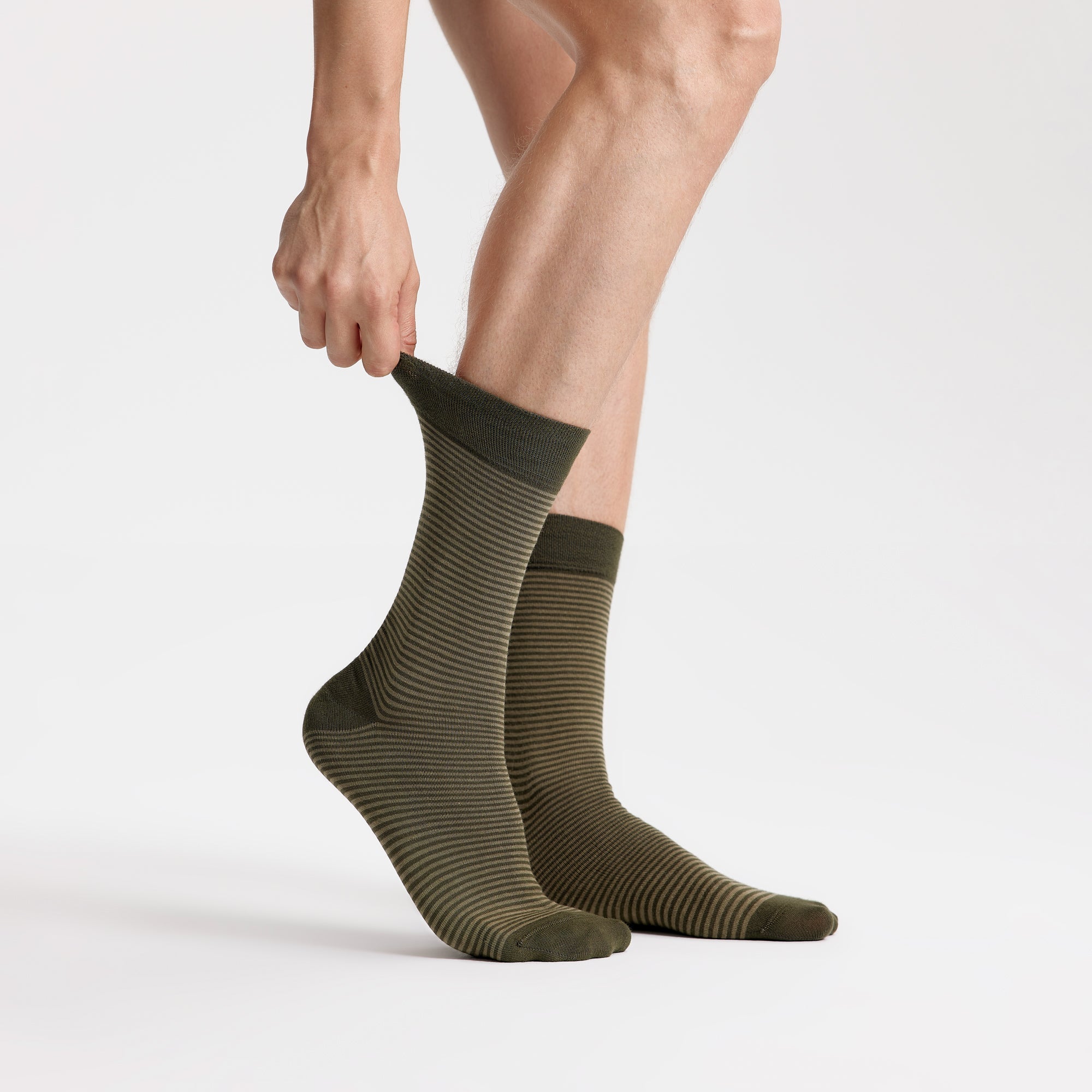 Shop Men's Bamboo Crew Dress Socks - Striped & Stylish, 8-13 / 3-Pairs / Green Khaki Shop Men's Bamboo Crew Dress Socks - Striped & Stylish, 8-13 / 3-Pairs / Green Khaki