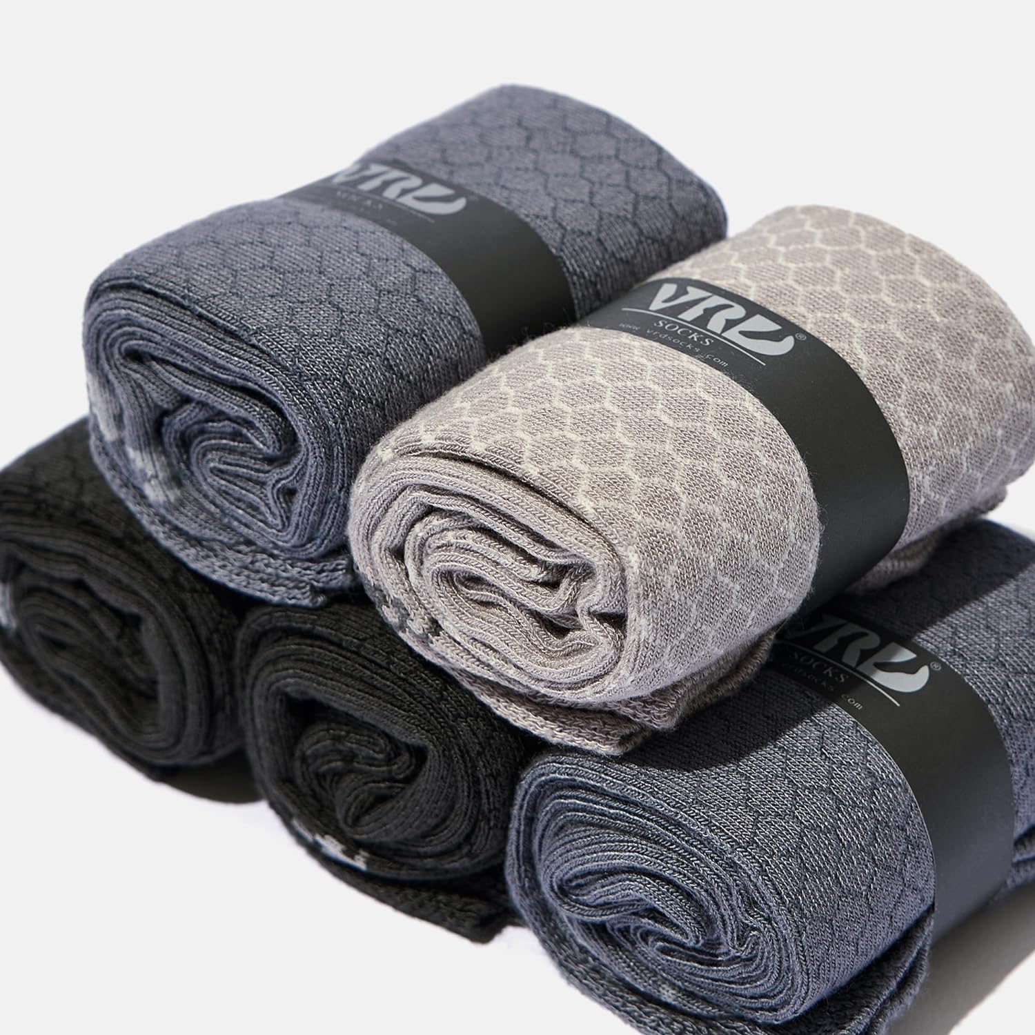 Men's Bamboo Dress Socks Assorted Honeycomb Pack of 5 Pairs Grey M Men's Bamboo Dress Socks Assorted Honeycomb Pack of 5 Pairs Grey M